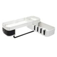 thumbnail image 1 of Bathroom Corner Shelf Multifunctional Double Layer Storage Rack Kitchen Non Marking Wall Mounted Holder White Black, 1 of 6
