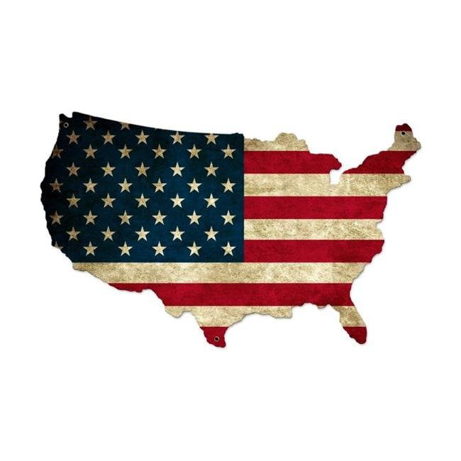 USA metal art decal wall sign Custom Plasma Cut United States Flag 