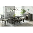 thumbnail image 3 of Trestle 96" Rectangle Extendable Dining Table Set with Bench/Server in Gray Wood, 3 of 4
