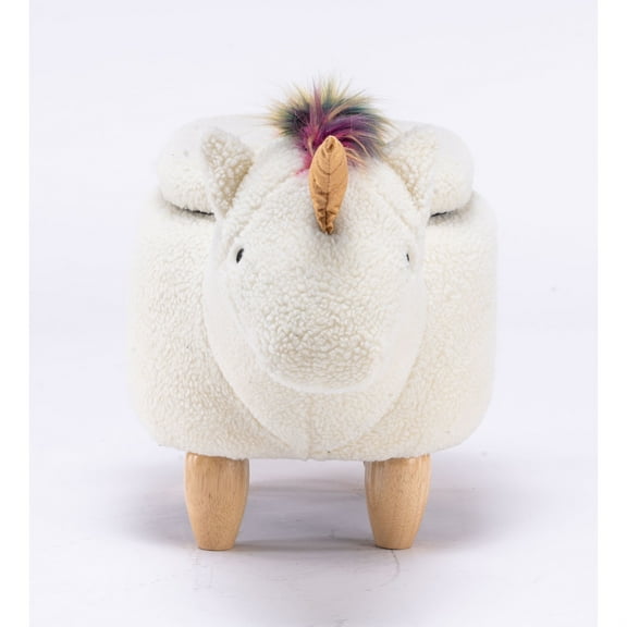 Multicolored Unicorn Storage Ottoman