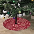 thumbnail image 2 of FMSHPON Outline Golden Snowflakes Xmas Christmas Tree Skirt Stand Mat for Holiday Party Decoration Indoor Outdoor 36 inches, 2 of 3