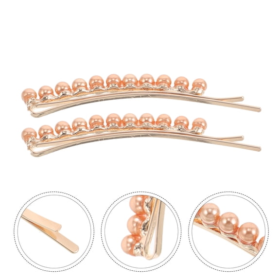 WEUVEB 2Pcs Elegant Faux Hair Clips Alloy Material Stylish French Bridal Accessories