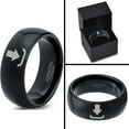 thumbnail image 4 of Tungsten Internet Download Symbol Icon Band Ring 8mm Men Women Comfort Fit Black Dome Polished, 4 of 4