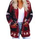 thumbnail image 2 of Chaquetas y abrigos casuales de manga larga sin capucha para mujer, con estampado étnico, cuello en V, manga larga, con capucha, abrigos casuales finos, top de poliéster para mujer, 2 of 6