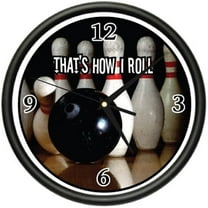 BOWLING Wall Clock bowler ball shoes bag pin new gift