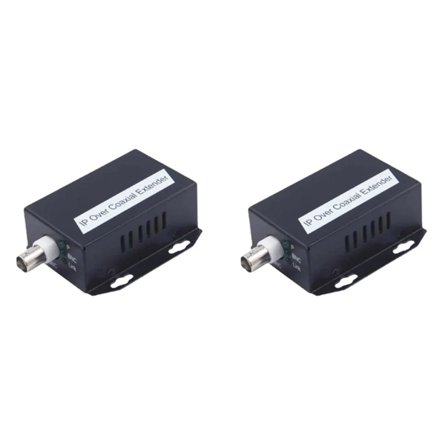 2Pcs Ethernet IP Extender over Coax HD Network Kit EoC Coaxial Cable Transmission Extender for Security CCTV Cameras(B)