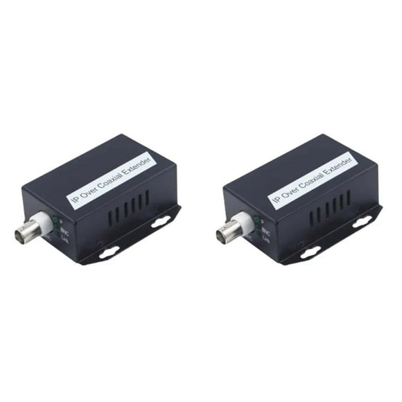 2Pcs Ethernet IP Extender over Coax HD Network Kit EoC Coaxial Cable Transmission Extender for Security CCTV Cameras(B)
