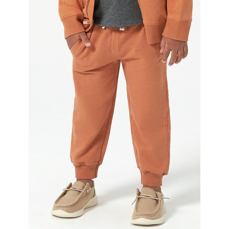 LIGHT BROWN PANTS REGULAR FIT JOGGER STYLE IN FRENCH TERRY, NEWBORN LIGHT BROWN PANTS REGULAR FIT JOGGER STYLE IN FRENCH TERRY, NEWBORN