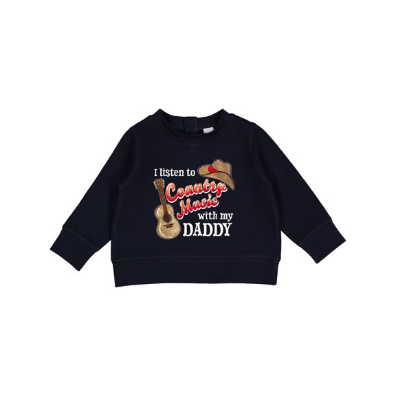 Inktastic I Listen to Country Music with My Daddy Guitar and Hat Baby Sweatshirt