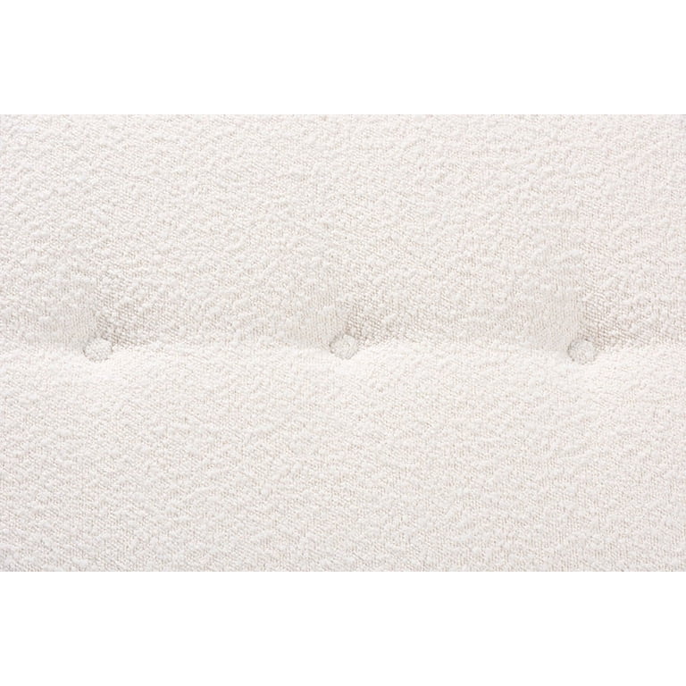 Baxton Studio Theo Japandi Cream Boucle Fabric and Walnut Brown
