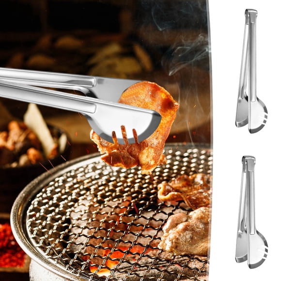 Pinzas para barbacoa de acero inoxidable, utensilio de cocina multiusos para asar, hornear, asar - 1 paquete, resistente al calor, borde dentado, mecanismo de bloqueo, durabilidad duradera para uso