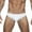 White, variant on Luxalzxs Mens Swim Briefs Sexy Bikini Swimwear Quick Dry Lingerie Bulge Pouch Briefs G-string Thongs Underwear Solid Color Swimming Trunks Men's Classic Swim Mini Briefs