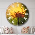 thumbnail image 2 of Designart 'Large Yellow Flower in Spotlight' Traditional wall clock, 2 of 6