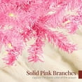 thumbnail image 5 of 6ft Pre-Lit Pink Christmas Tree, Full Artificial Holiday Decoration for Home, Office, Party Decoration w/ 947 Branch Tips, 250 Lights, Metal Hinges, Foldable Base, 5 of 9