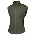 thumbnail image 3 of Women Full Zip Stand Collar Windproof Athletic Vest Sleeveless Running Golf Jacket with Storage Pocket Olive Green M, 3 of 5