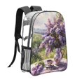 thumbnail image 3 of Easygdp Lilacs Teapot Scenic Painting Clear Backpack, Transparent Bookbag for School for Women Men, Capacity Clear Bag for College, Travel, 3 of 7