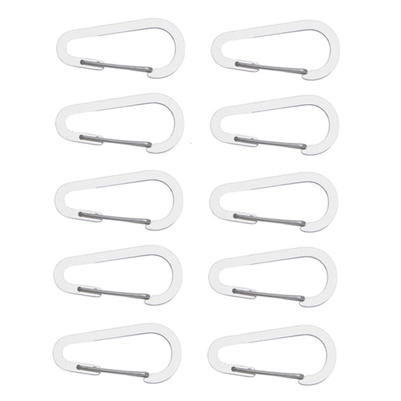 7829 10Pcs D-Shape Spring Clip Carabiner Hook Stainless Steels Snap Spring Carabiner Clip for Camping, Hiking, Backpack Belt