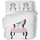 thumbnail image 1 of Juego de ropa de cama de 3 Piezas ABPHQTO Silla Vintage Rosa antigua y Funda de edredón Perro Negro Buldog Francés, 1 of 1