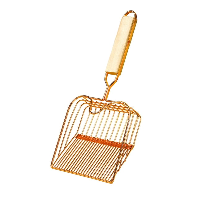 Pala para arena de gatos con gancho Pala profunda para tamizar Suministros de limpieza para mascotas Pala para limpieza de mascotas Pala para arena de oro