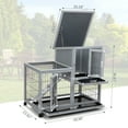thumbnail image 3 of Pefilos 39" Waterproof Chicken Coop for Outdoor, Indoor Rabbit Hutch, Wood Hen House with Rolling Casters, Removable Tray, Gray, 3 of 10