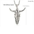 thumbnail image 4 of Fashion Vintage Animal Skull 14K White Gold Necklace Cow Head Pendant For Men Unique Amulet Jewelry Gift, 4 of 8