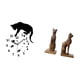 thumbnail image 5 of Reloj de pared, estatua de gato, sujetalibros, figura de mesa, escultura de vidrio, resina, adorno decorativo artístico adecuado para oficina, hogar,, 5 of 8