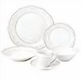 thumbnail image 3 of Lorren Home Trends LH435 24 Piece Wavy Porcelain Atara Collection Dinnerware Set, Silver, 3 of 4