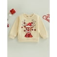 thumbnail image 2 of Bagilaanoe Toddler Baby Girl Boy Christmas Sweatshirt Long Sleeve Letter/Deer Print Pullover 6M 12M 18M 24M 3T 4T Kids Fall Loose Tee Tops, 2 of 9