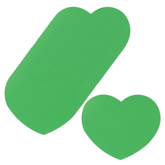 100Pcs Heart Cutouts Paper 2.5x3 Inch Heart-Shape Cards for DIY Green