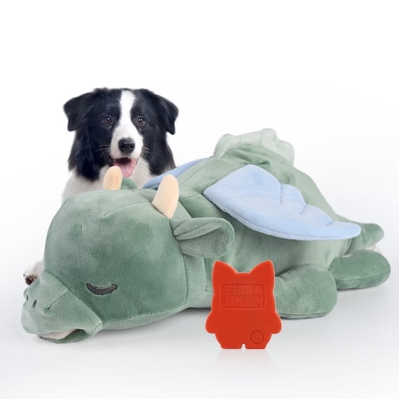 PET FULED Heartbeat Plush Toy for Dogs - Soft Cuddle Companion with Soothing Heartbeat, Washable - Comfort for Puppies & Adult Pets (Gem Dragon Design)