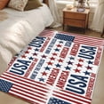 thumbnail image 5 of Independence Day Washable Area Rug 3 x 5 ft Retro American USA Flag Red Stripes Abstract, Soft Non Slip Rugs Stain Repellent Indoor Felt Carpet for Living Dining Room Bedroom Home Office, 5 of 9