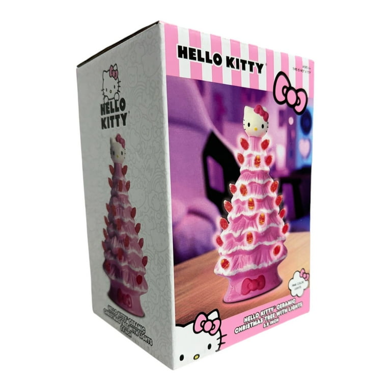 Hello Kitty Mini Ceramic Christmas Tree with Pink Lights – 6