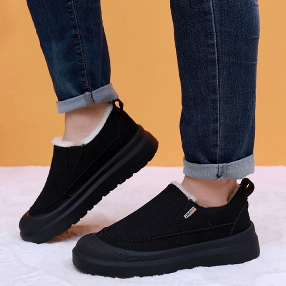 Winter Cotton Shoes Men's Shoes Thick Bottom Slip Boots With Velvet One Foot Soft Bottom Non Tiring Outdoor Cotton Boots