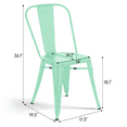 thumbnail image 4 of Dovov Metal Dining Chairs Set of 4, Stackable Patio Chairs Modern Outdoor Metal Chairs Trattoria Chair for Bistro Cafe Restaurant, Mint Green, 4 of 9