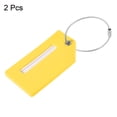 thumbnail image 3 of Uxcell Silicone Luggage Tags Travel Identifier Card Holder Labels 3.54"x1.97" 2 Pcs Yellow, 3 of 7