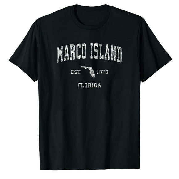 AALJY Marco Island Florida FL T-Shirt Design Vintage Sportif
