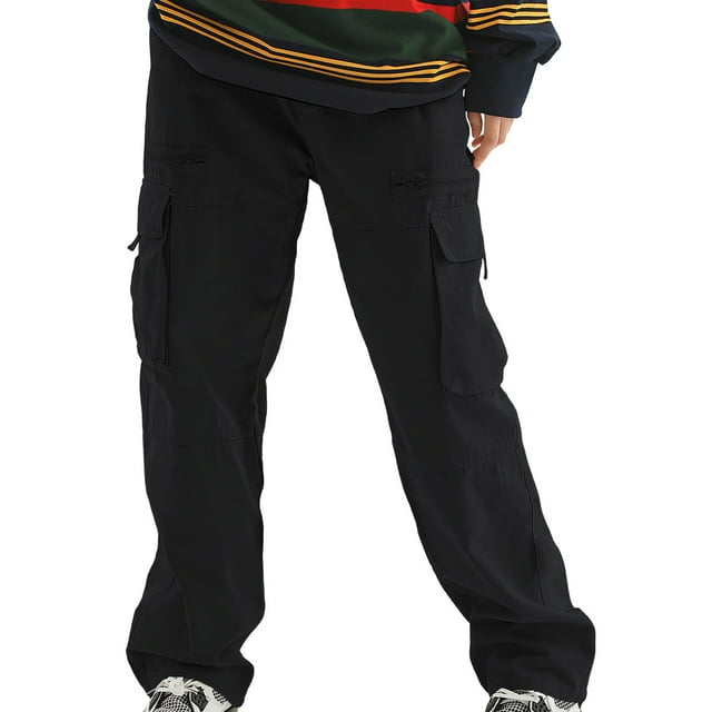 cfhntfmh Pantalon Cargo Décontracté pour Homme avec Poches Taille Haute Élastique Pantalon de Randonnée Tendance Pantalon Cargo d'Extérieur Mode Automne