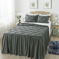 thumbnail image 2 of JML Full Ruffle Skirt Bedspread Set 4 Piece, Pintuck Coverlet with Shams and Area Rugs, 2 of 7