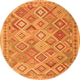 thumbnail image 1 of Ahgly Company Indoor Round Abstract Orange Contemporary Area Rugs, 3' Round, 1 of 1
