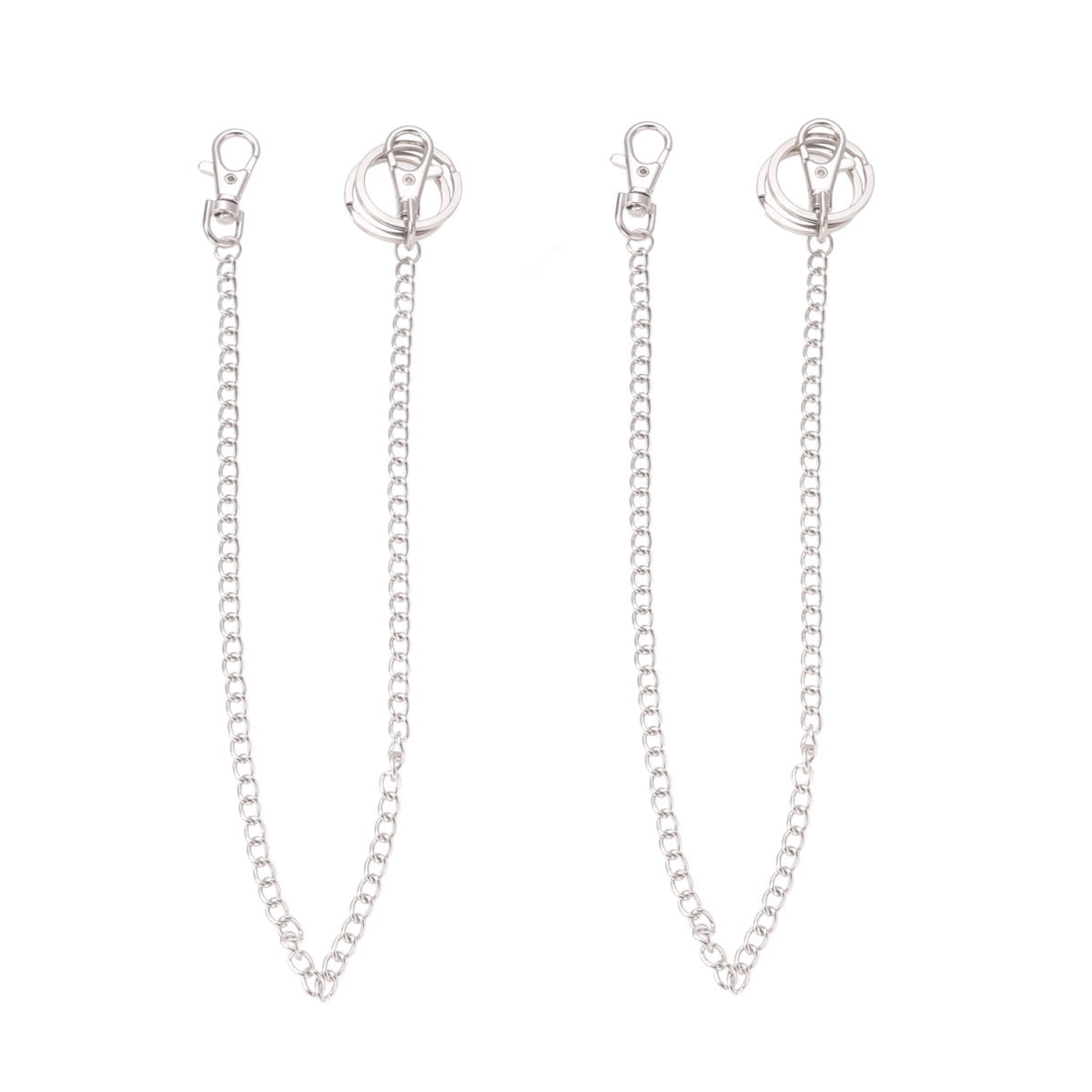 NUOLUX 2 Pcs Layers Metal Jeans Chain Long Punk Hiphop Trendy Belt for