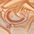 thumbnail image 4 of Cuban Butterfly Necklace Chain Choker Bling Metal Jewelry Sparking for Pink, 4 of 7