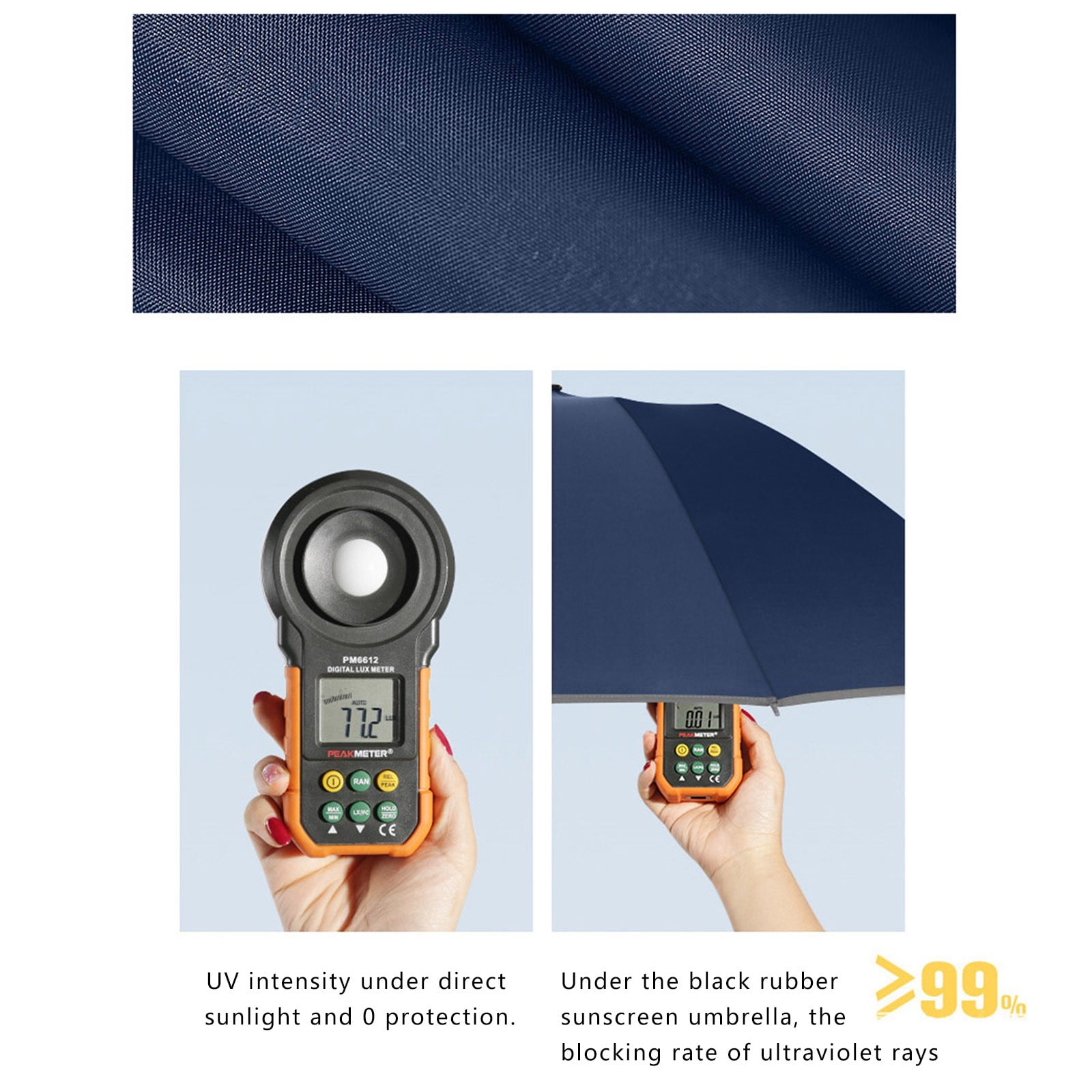 Byujiro Auto Open Close 10-Rib Reverse Inverted Umbrella with Reflective Strips Portable Sun & Rain Folding Umbrella for Night Commute