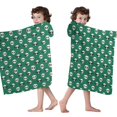 thumbnail image 4 of Green Skull Bat Pattern Hooded Bath Towel，50"x30" for Ages 3 To 12 Kids, Quick Dry Lightweight Soft Microfiber Hood Beach Towel Cover Up for Kids, 4 of 7