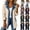 Beige, variant on WAGUTH Women's Corduroy Denim Patchwork Jacket Lapel Collar Button Down Casual Mid Length Coat with Pockets for Fall Winter Daily Wear