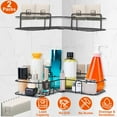 thumbnail image 3 of GPCT 2Pcs Corner Shower Caddy Shelves Wall Mounted Basket Rack With 8Pcs Adhesive Hooks, 3 of 10