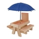 thumbnail image 1 of Mesa Comedero Para Ardillas Con Sombrilla, Madera De Pino Resistente, 2 Bancos, Fácil Instalación Para Jardín Al Aire Libre, 1 of 2