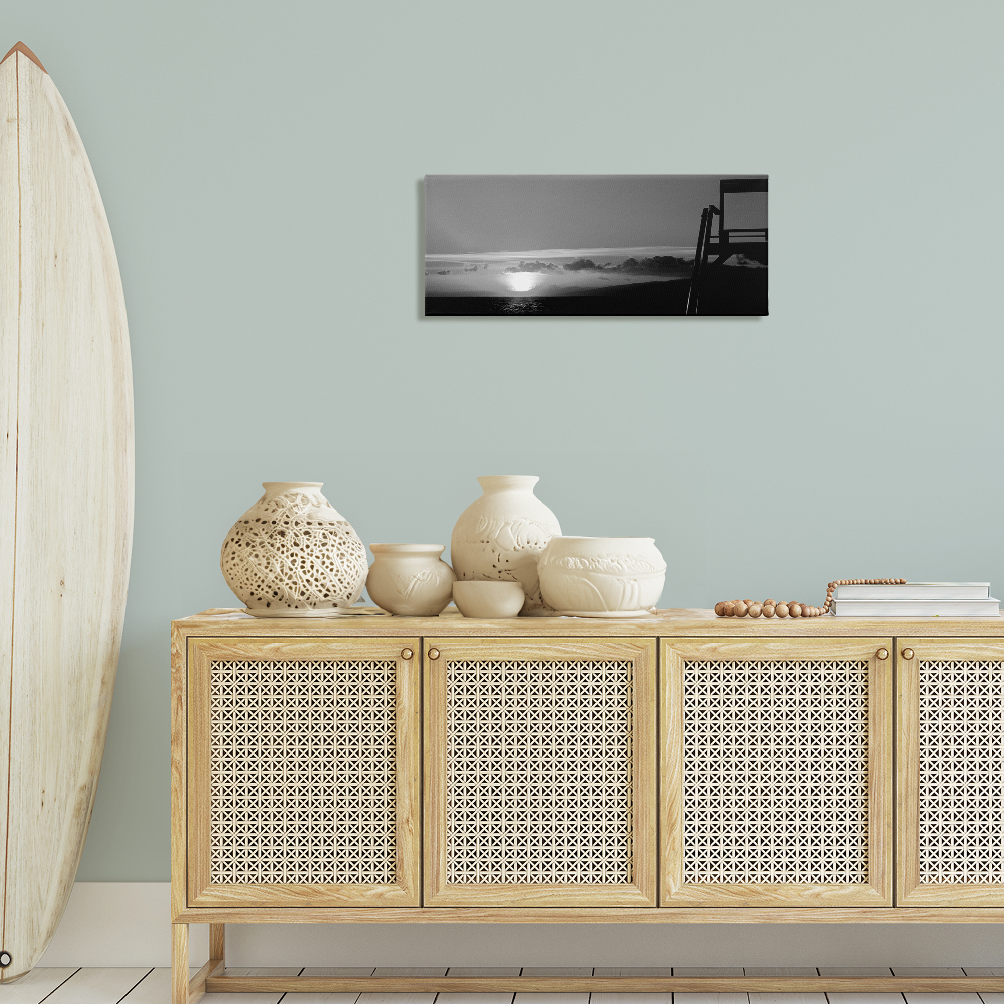 Stupell Industries Sunlit Lifeguard Station Landscape & Nature Photography Wrapped Canvas Art Print Wall Art, 30 x 13