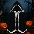 thumbnail image 4 of Oalirro Hood Cape for Party Holiday Lace Solid Color Hooded Short Velvet Cape Hood Cape Halloween Christmas Fancy Cloak with Hood, 4 of 5