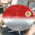 thumbnail image 3 of Gradient Red Round Fitted Table Cover White and Gray Waterproof Table Cloth with Elastic Edge Wipeable Tablecloth for Picnic Camping Party Fits 45"-54" Diameter, 3 of 8