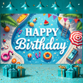 thumbnail image 4 of Tropical Style  Banner Pool Themed Birthday Backdrop Colorful Floats Flamingo Pattern Party Display for Poolside Celebrations Kids Birthday Parties Summer Gatherings, 4 of 8